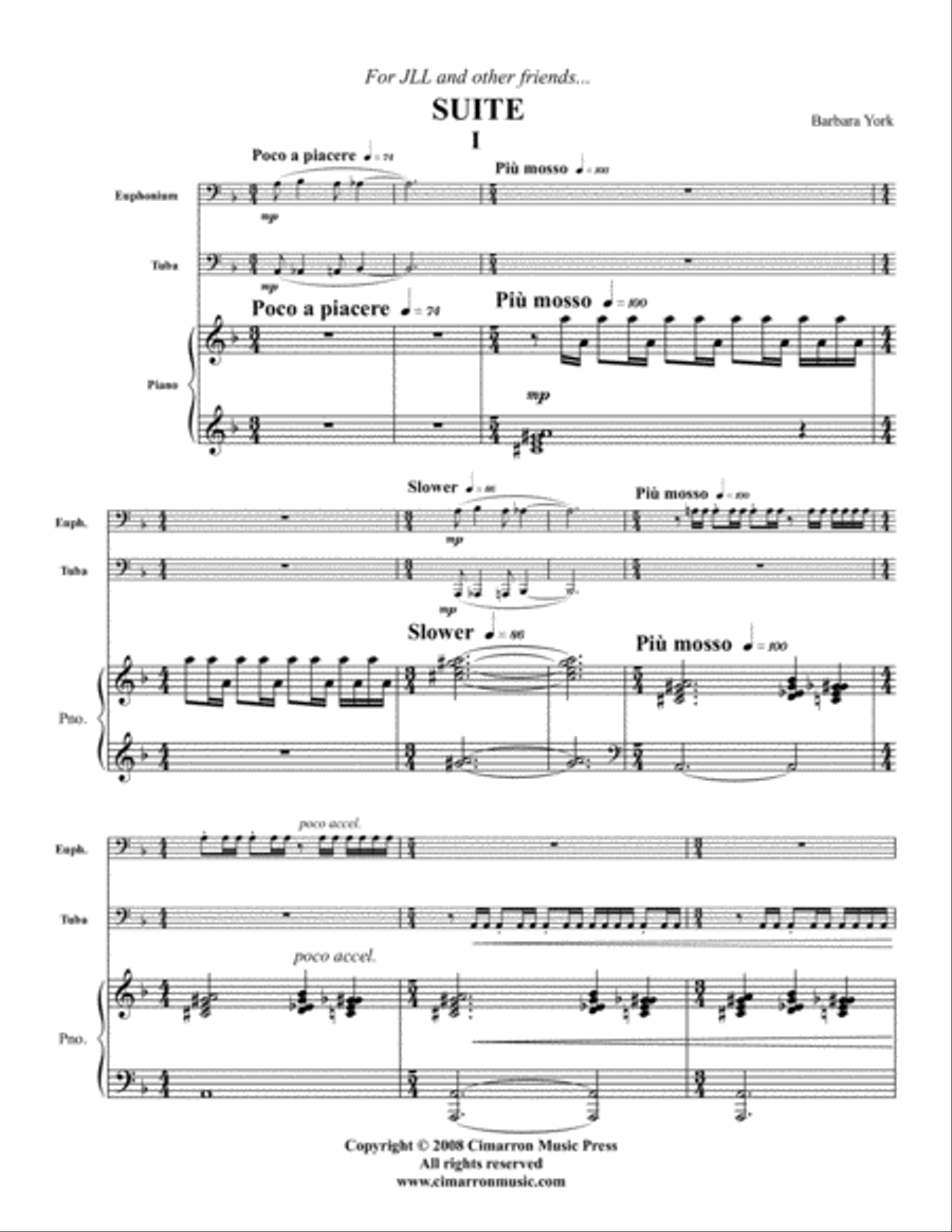 Suite for Horn or Euphonium and Tuba Brass Duet scores gallery preview page 2