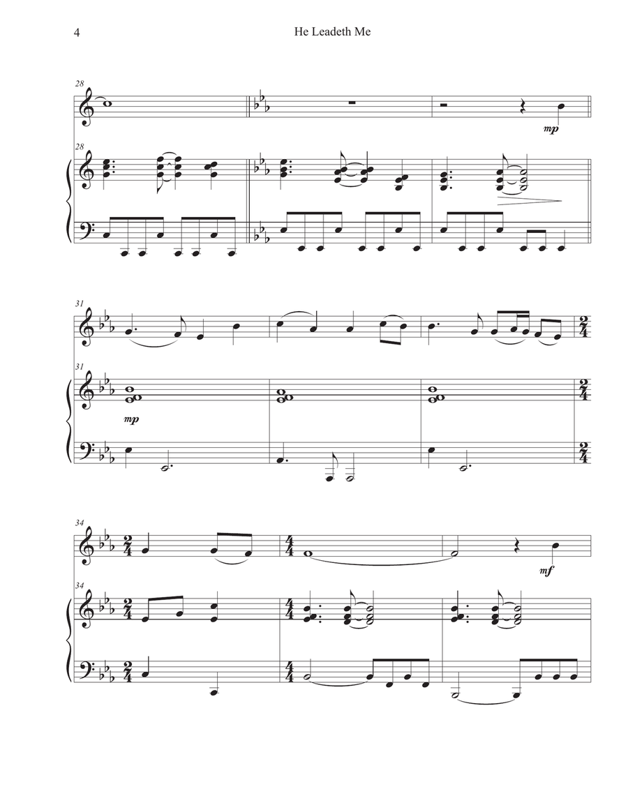 He Leadeth Me (Violin-Piano) Violin Solo scores gallery preview page 4