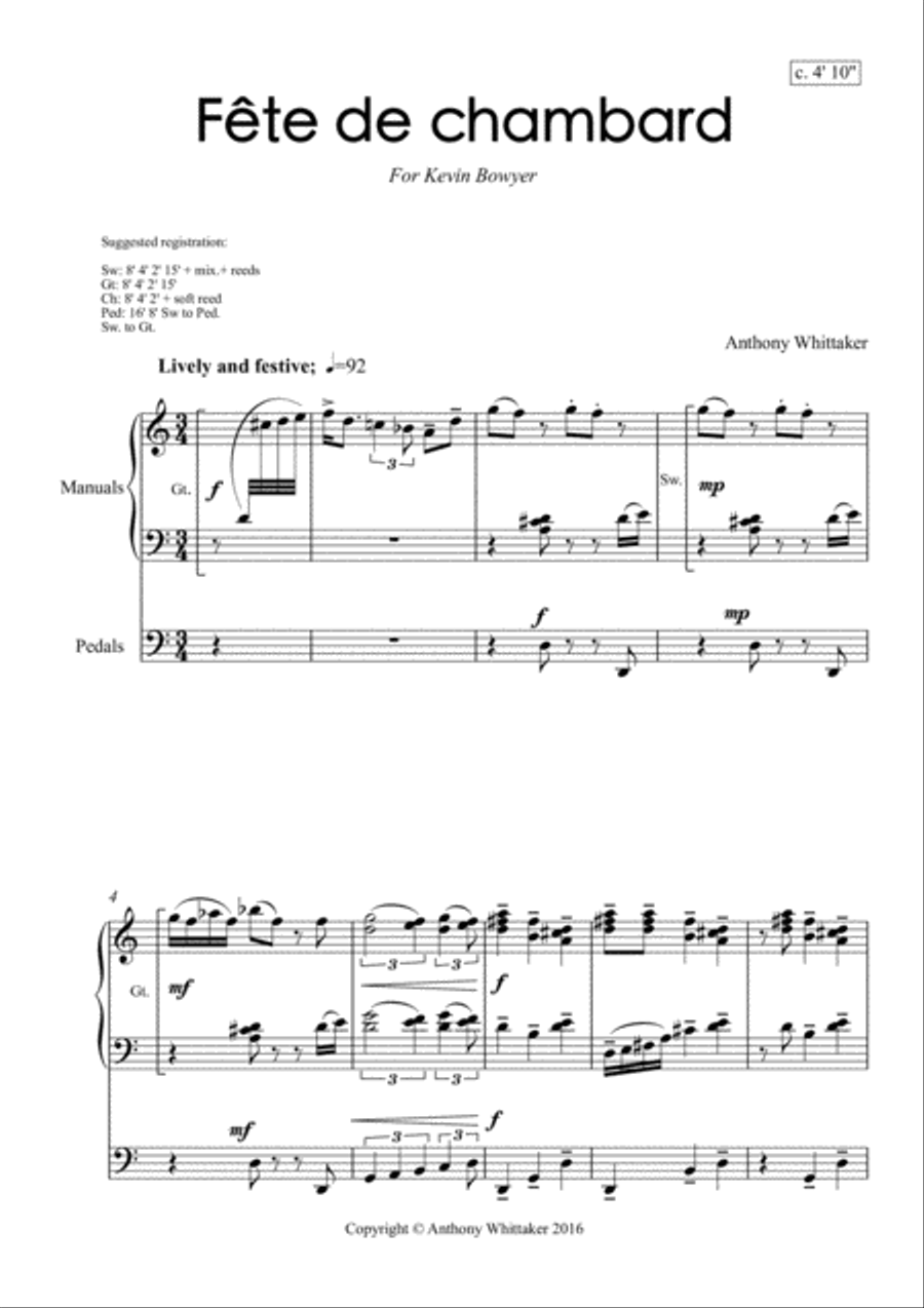 Fête de Chambard (Organ Solo) Organ Solo scores gallery preview page 1