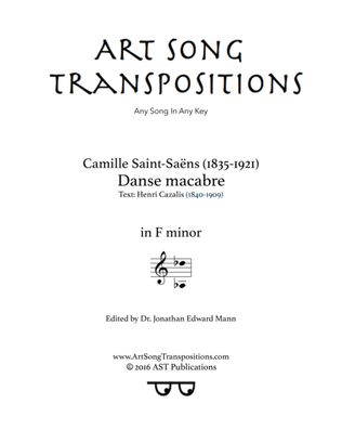 Book cover for SAINT-SAËNS: Danse Macabre (transposed to F minor)