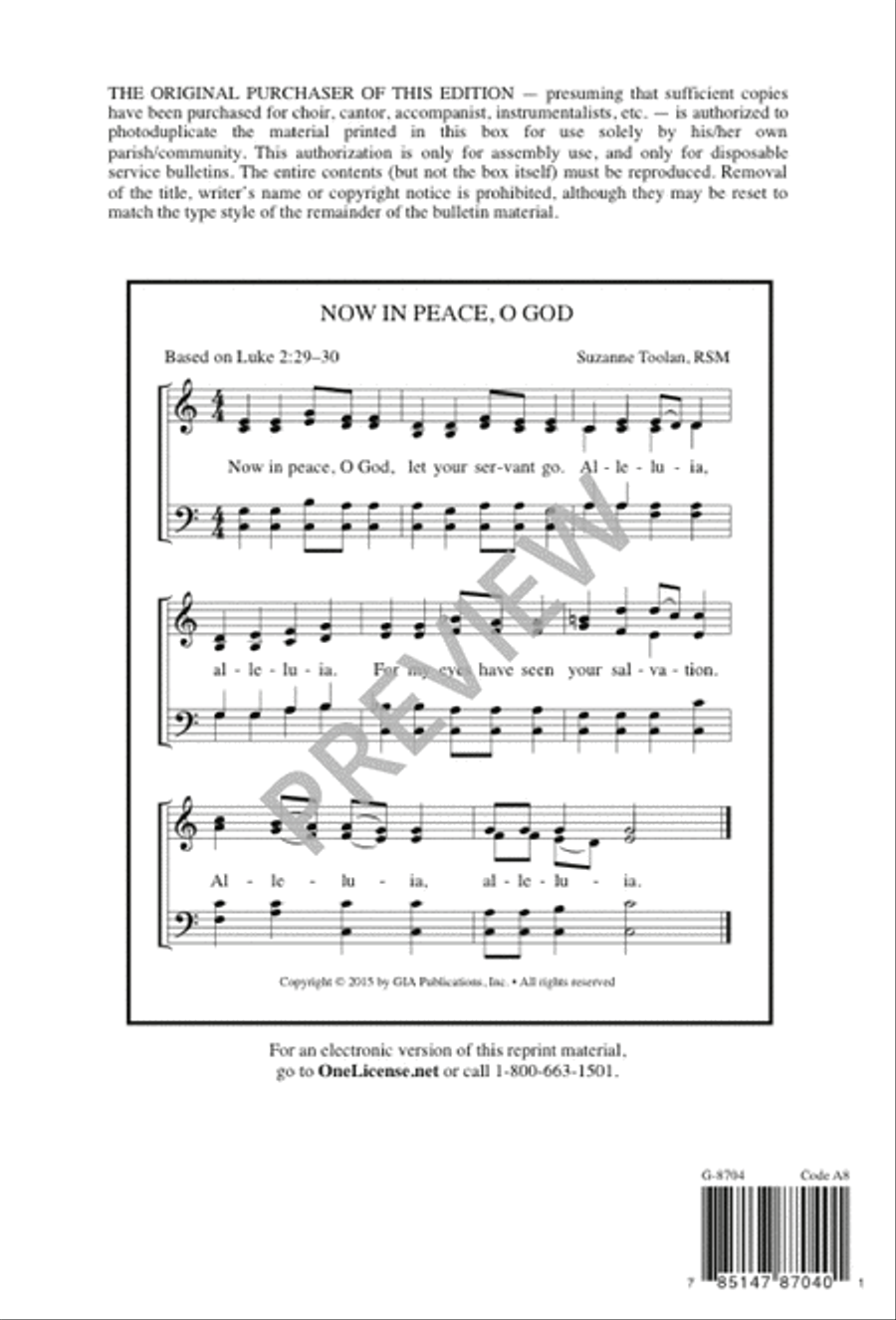 Now in Peace, O God 4-Part scores gallery preview page 9