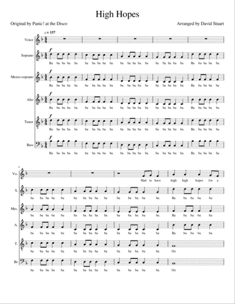 High Hopes Divisi scores gallery preview page 1