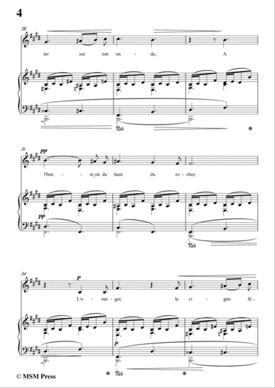 Bizet-Douce Mer in E Major,for voice and piano Voice Solo scores gallery preview page 6