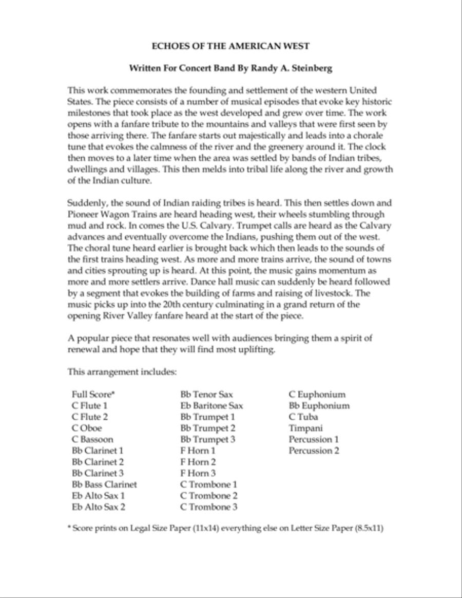 Echoes Of The American West Concert Band scores gallery preview page 3