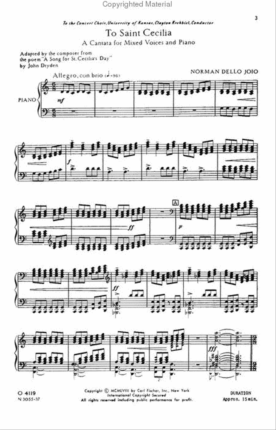 To Saint Cecilia - Choral Score 4-Part scores gallery preview page 2
