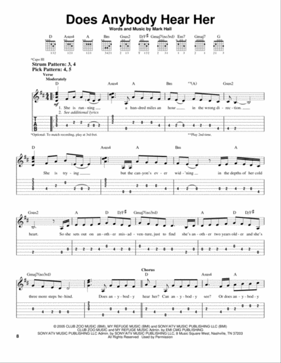 Does Anybody Hear Her Acoustic Guitar scores gallery preview page 1