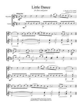 Dance for for descant recorder and guitar