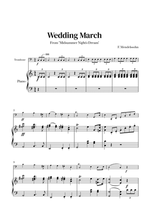 Book cover for Felix Mendelssohn - Wedding March From Midsummer Night's Dream for Trombone Solo