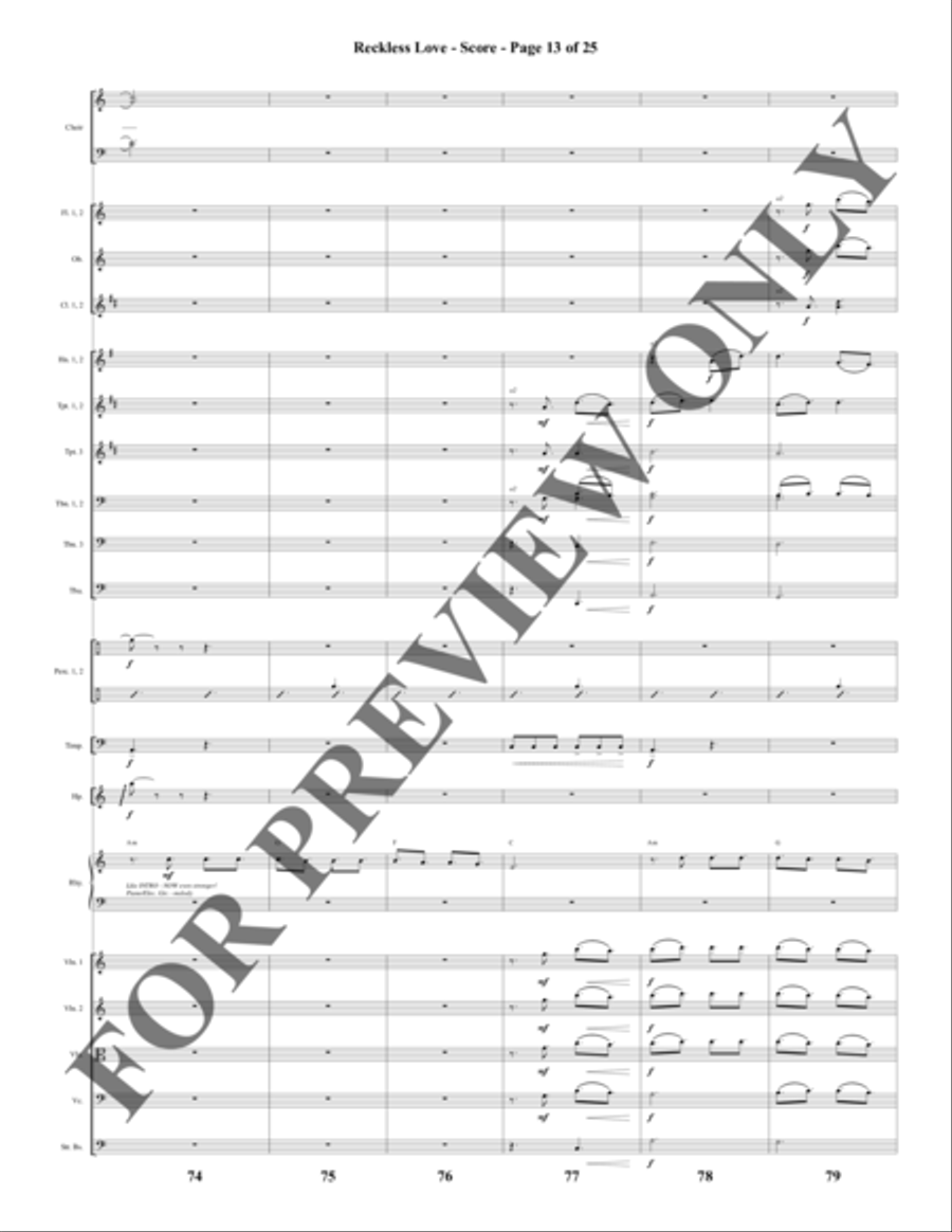 Reckless Love - Orchestration Choir scores gallery preview page 14
