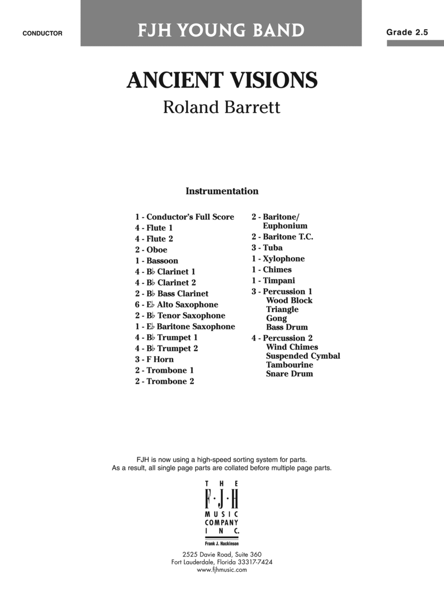 Ancient Visions: Score Concert Band scores gallery preview page 1