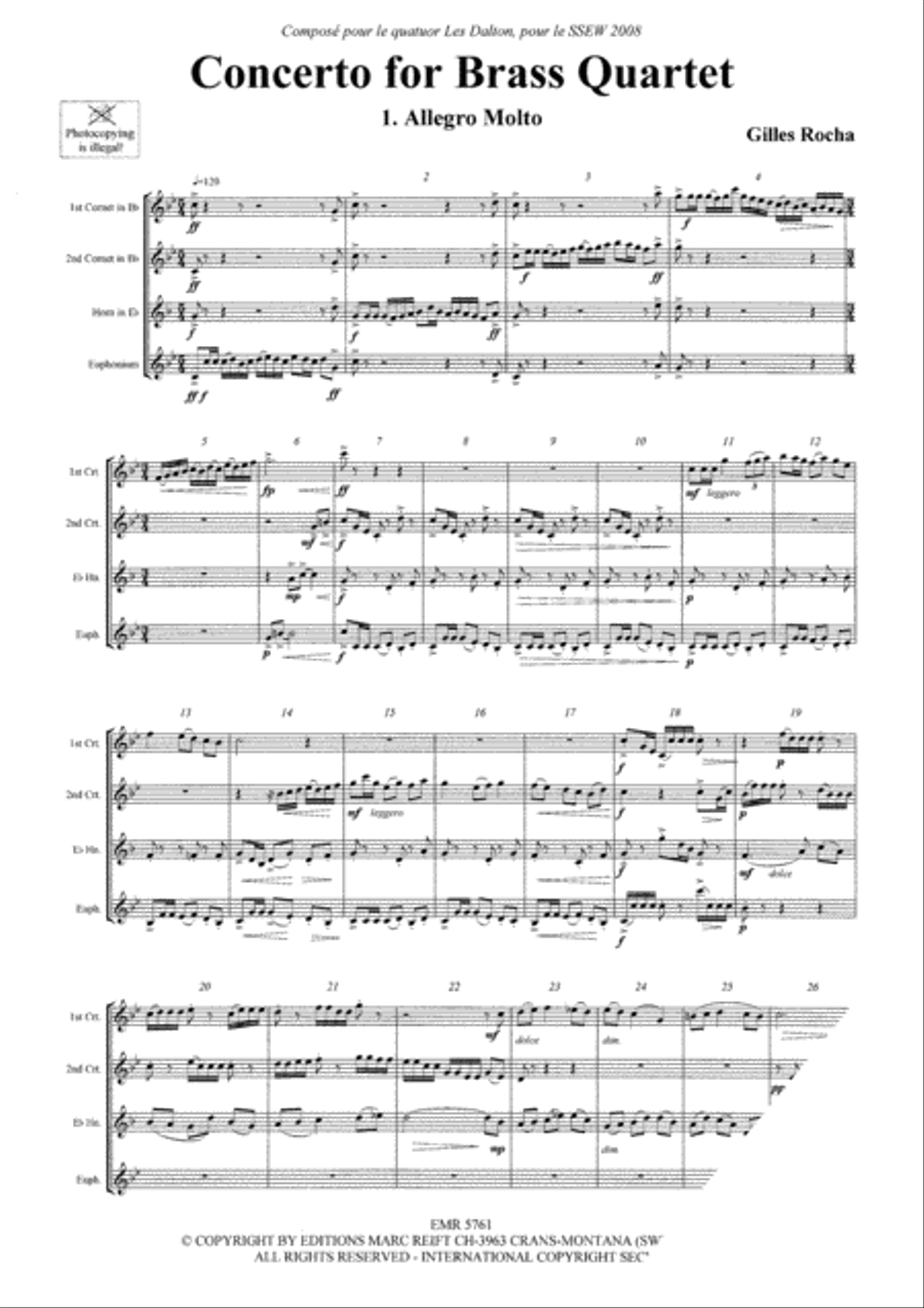 Concerto for Brass Quartet Brass Quartet scores gallery preview page 3