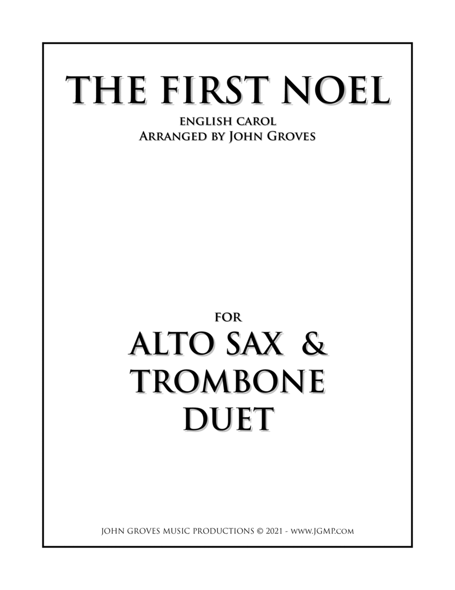 The First Noel - Alto Sax & Trombone Duet Trombone Duet scores gallery preview page 1
