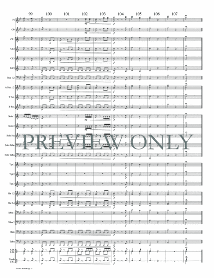 Gypsy Rondo Concert Band scores gallery preview page 15