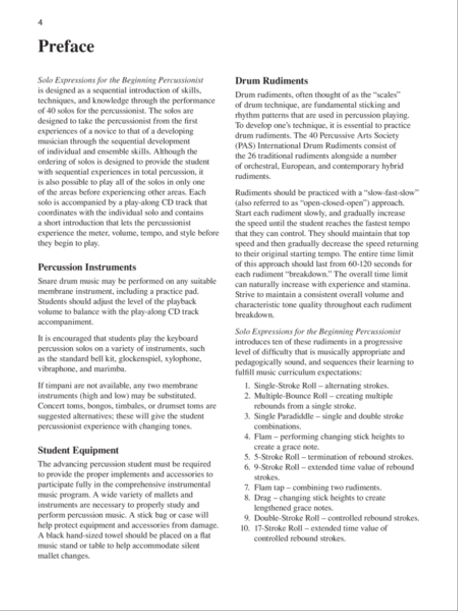 Solo Expressions for the Beginning Percussionist Percussion scores gallery preview page 3