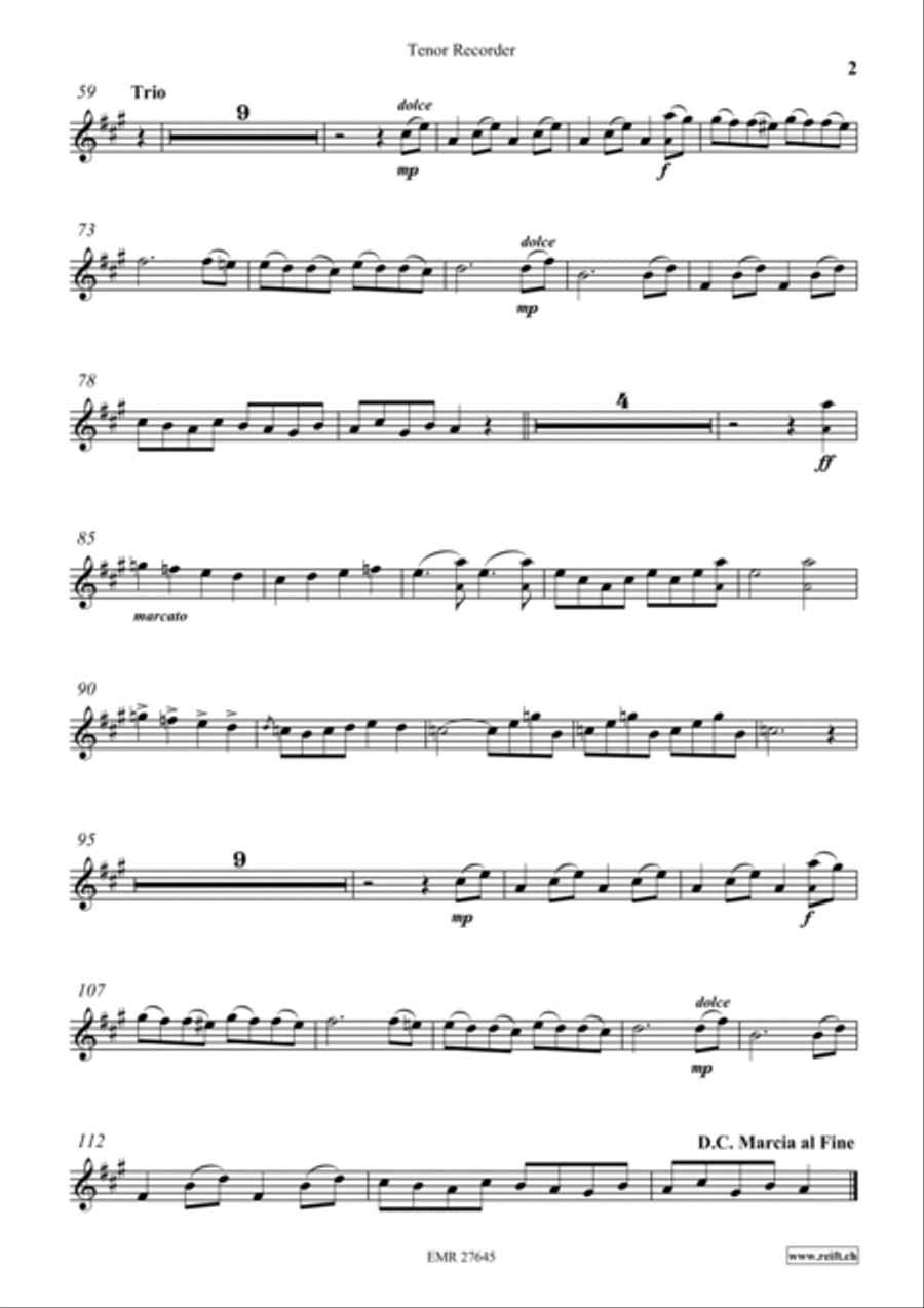 Marche Hongroise Tenor Recorder scores gallery preview page 3