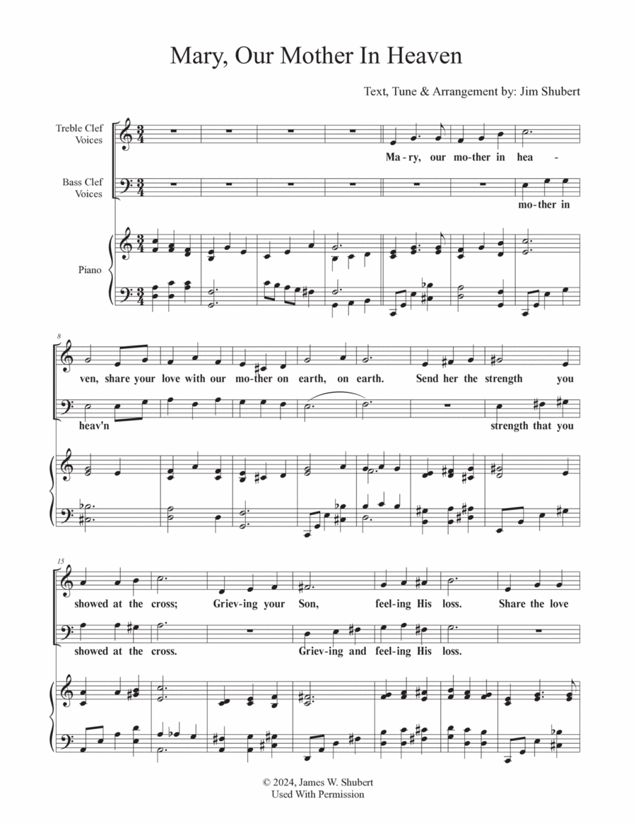 Mary, Our Mother In Heaven 2-Part scores gallery preview page 1