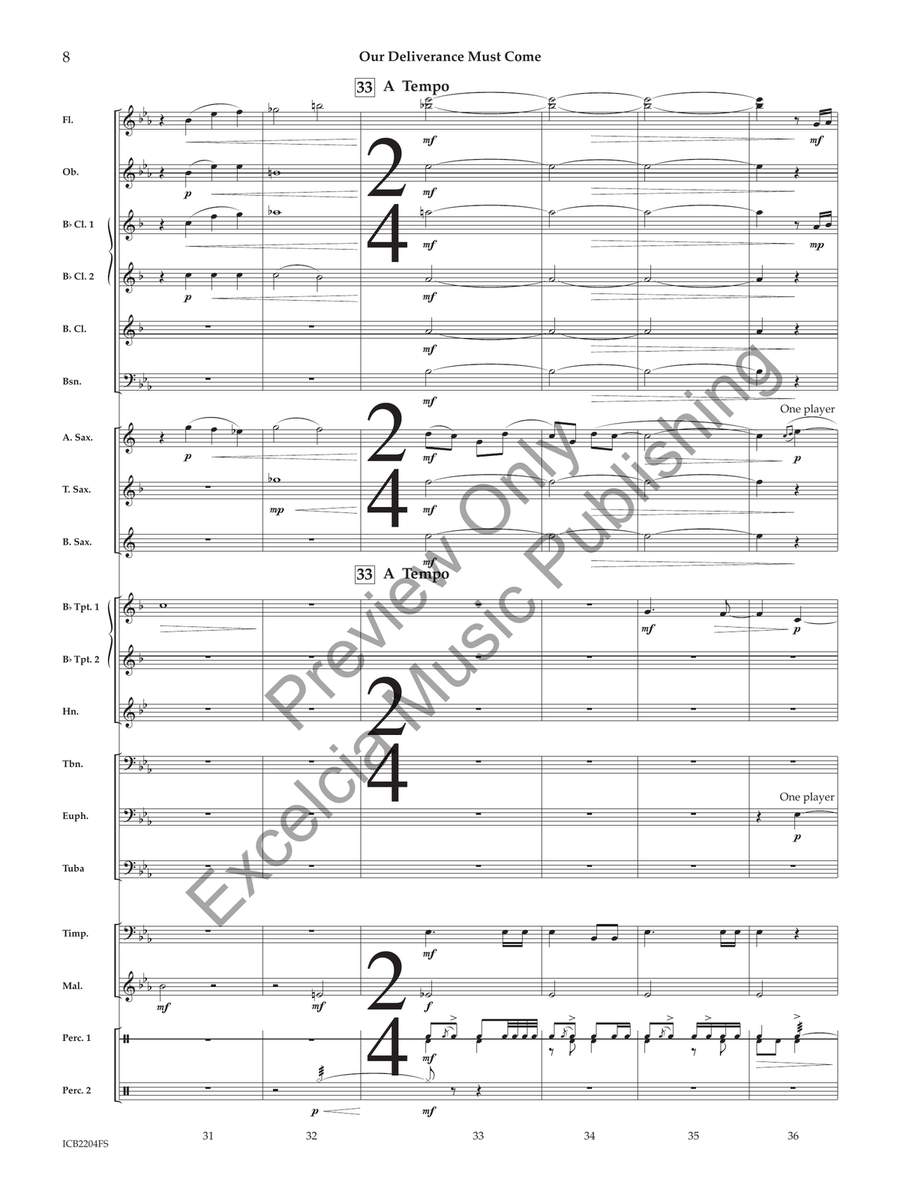 Our Deliverance Must Come (Score) Concert Band scores gallery preview page 9