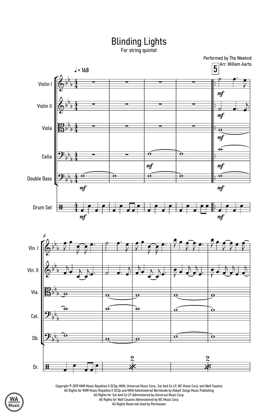 Blinding Lights String Quintet scores gallery preview page 2
