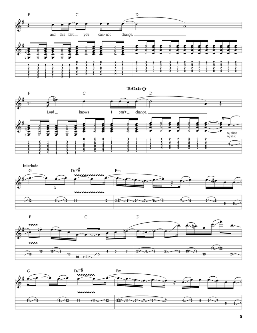 Free Bird Acoustic Guitar scores gallery preview page 5