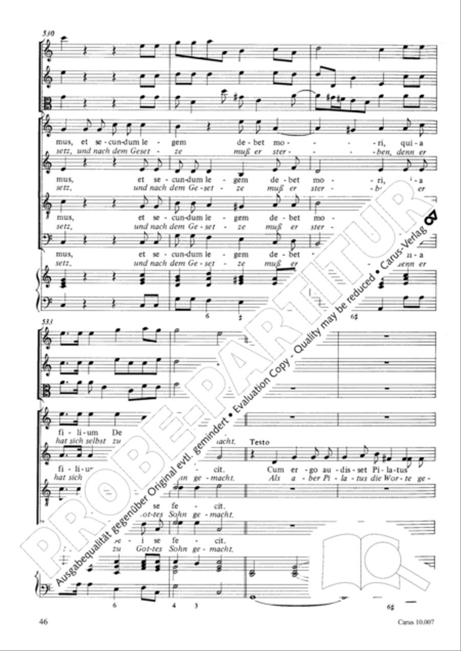 St. John Passion (Johannes-Passion) TB scores gallery preview page 47