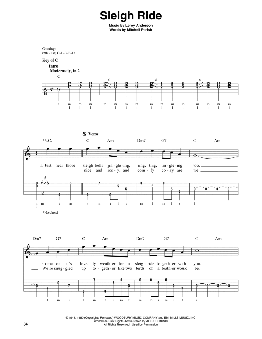 Sleigh Ride Banjo scores gallery preview page 1