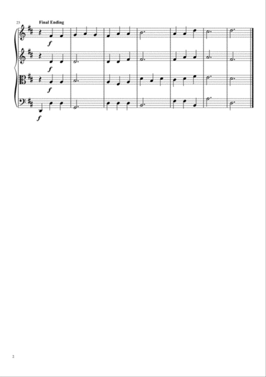 The Strife Is O'er, the Battle Done String Quartet scores gallery preview page 3