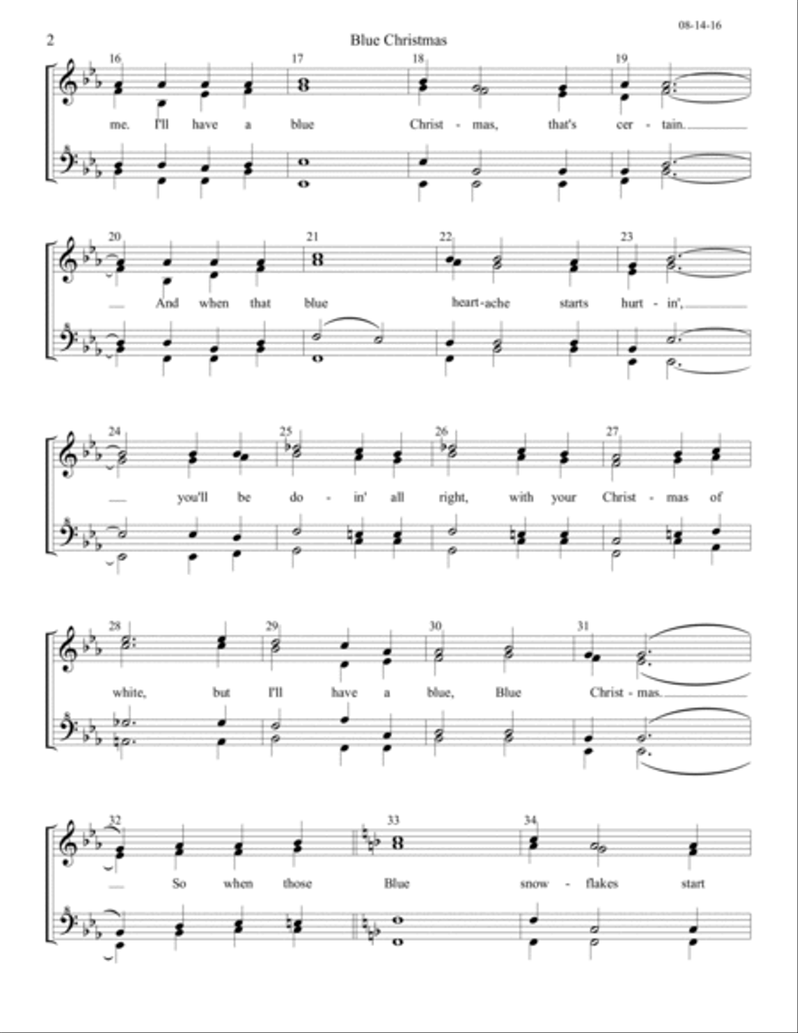 Blue Christmas Blue Christmas SSAA scores gallery preview page 2