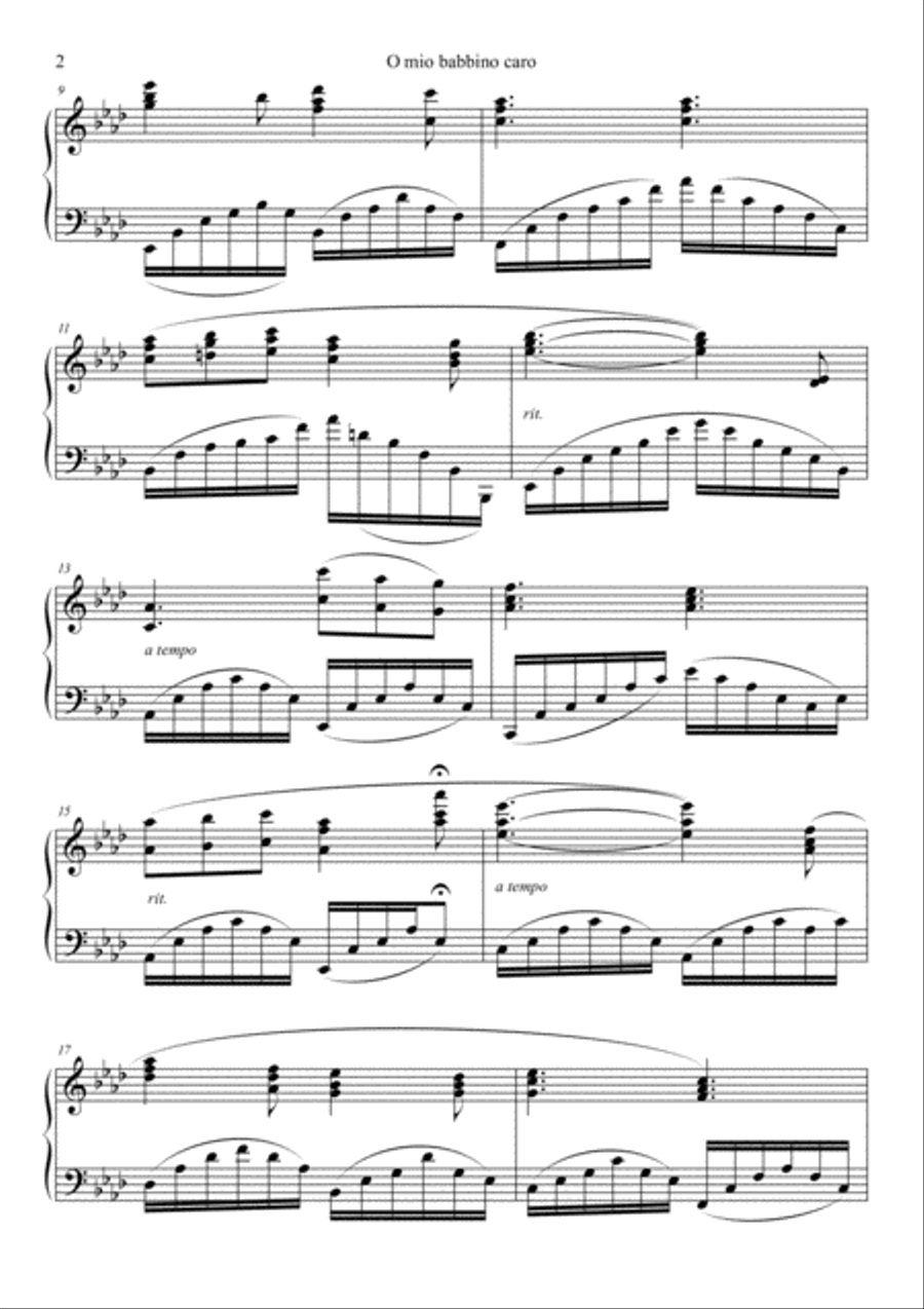 O mio babbino caro O mio babbino caro Piano Solo scores gallery preview page 2