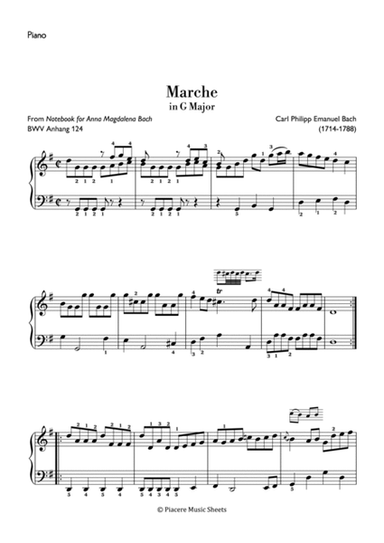 C.P.E. Bach - Marche in G Major (BWV 124) - Intermediate image number null