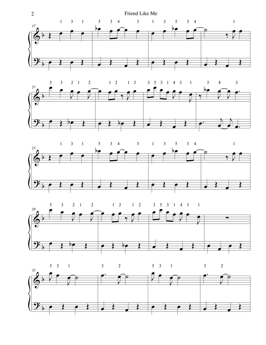 Friend Like Me Friend Like Me Easy Piano scores gallery preview page 2