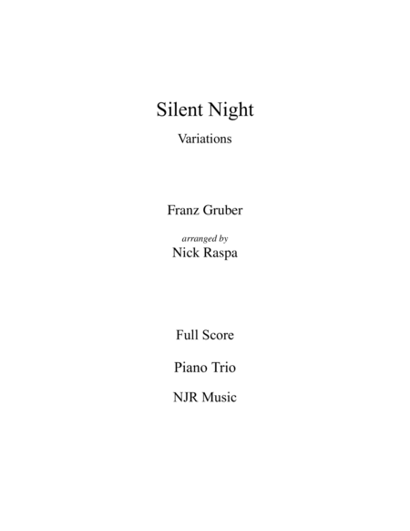 Silent Night - Variations (Piano Trio) complete set image number null
