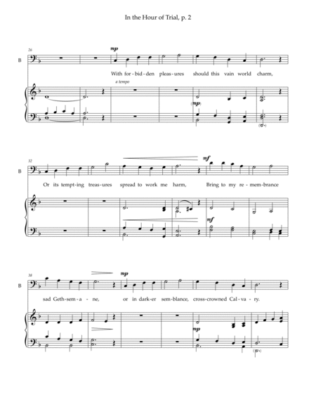 In the Hour of Trial — SAB voices, organ by Todd Marchand 3-Part - Digital Sheet Music