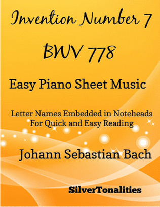 Book cover for Invention Number 7 BWV 778 Easy Piano Sheet Music