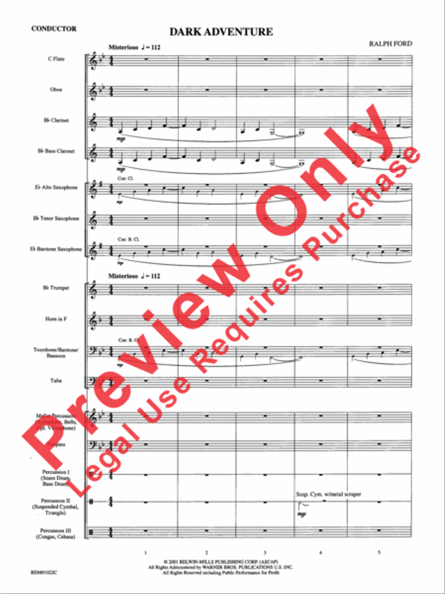 Dark Adventure Concert Band scores gallery preview page 3
