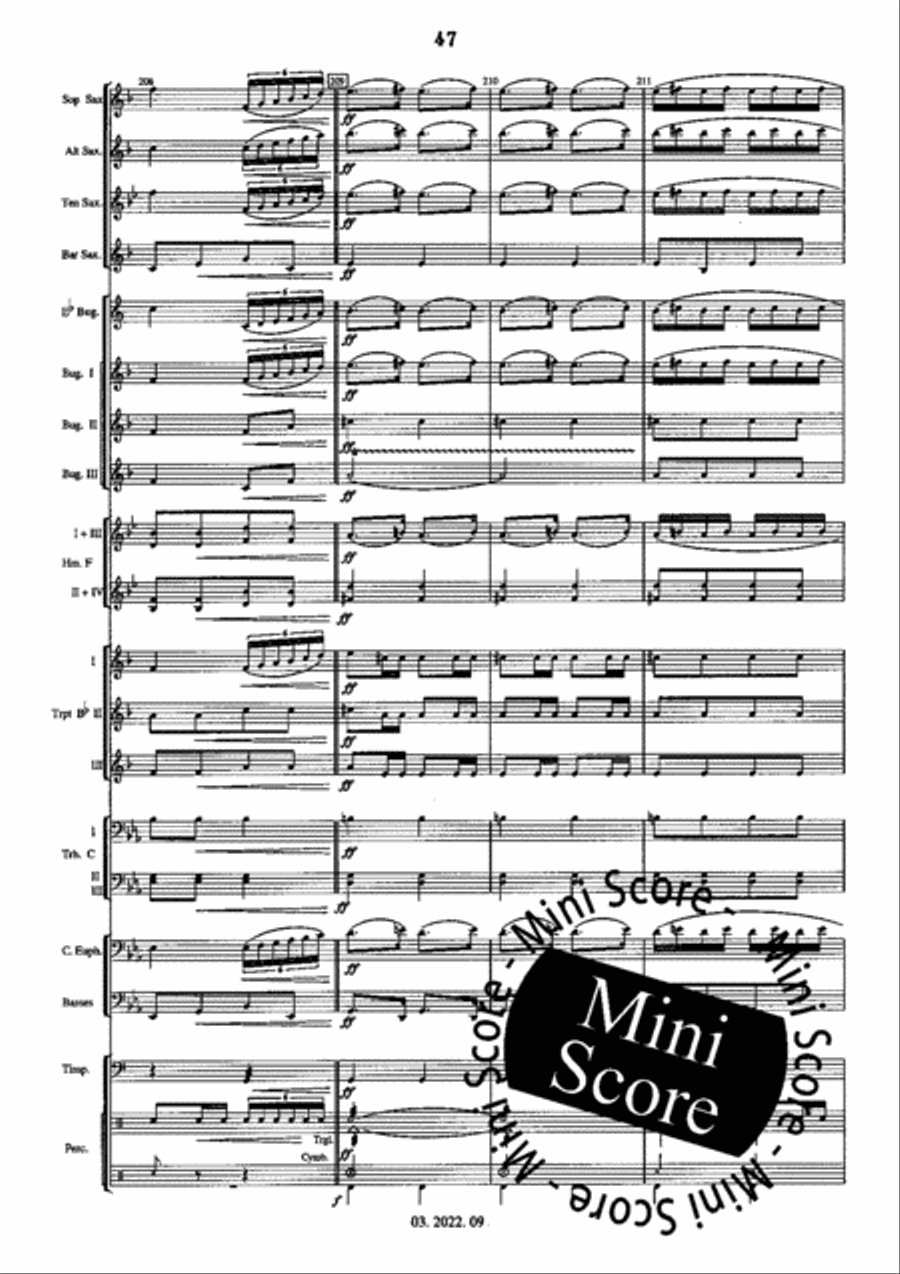 Hungarian Fantasy Fanfare Band scores gallery preview page 51