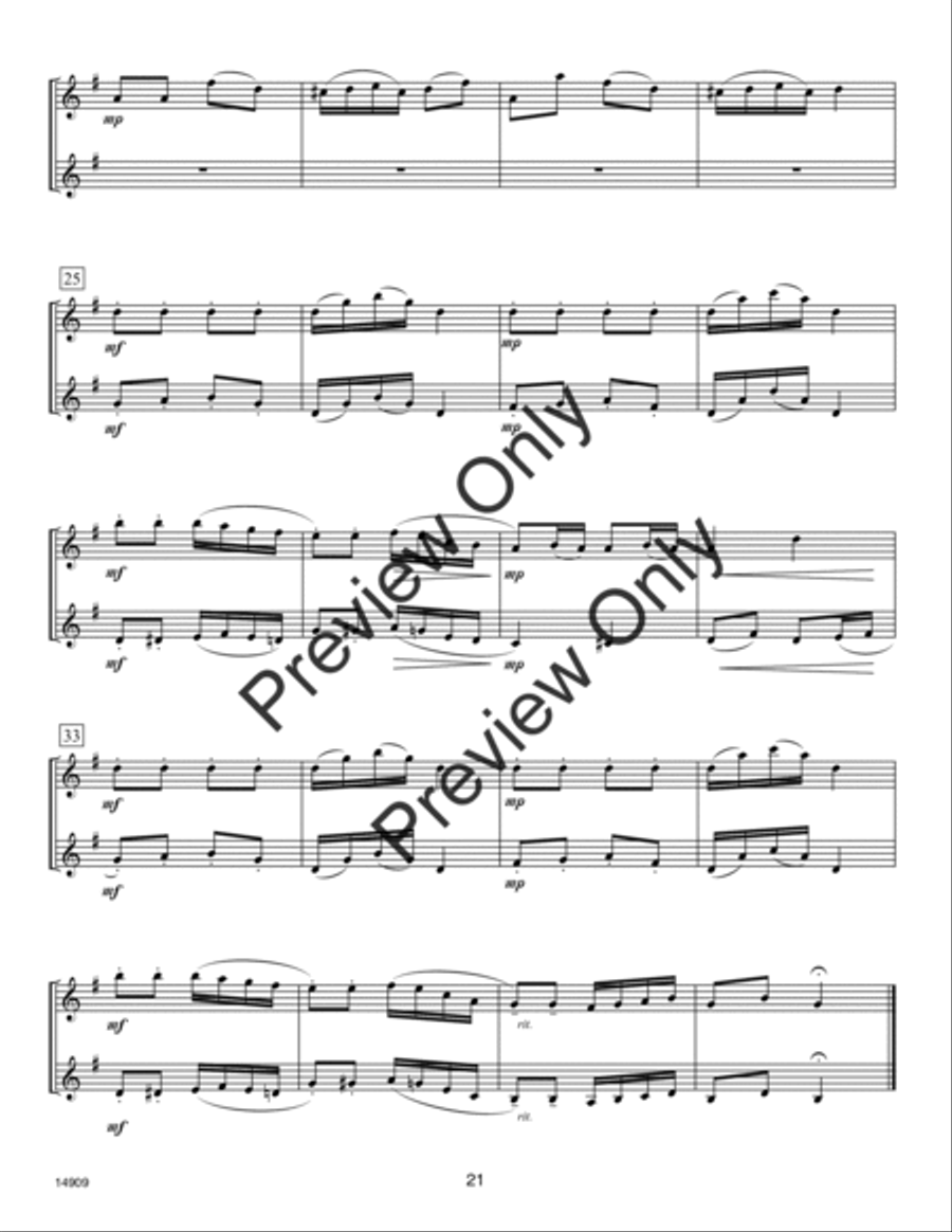 30 Melodious Duets- Clarinet Woodwind Duet scores gallery preview page 21