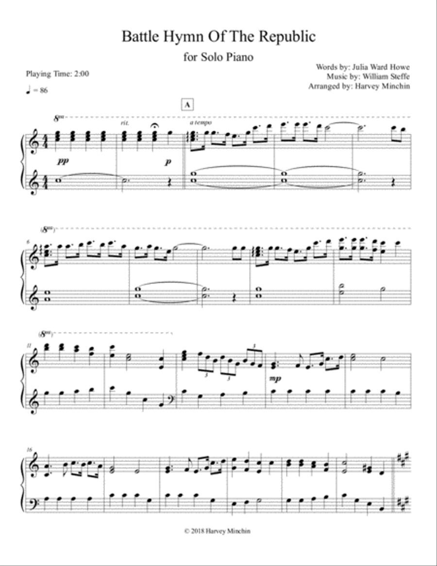 Battle Hymn Of The Republic Piano Solo scores gallery preview page 2