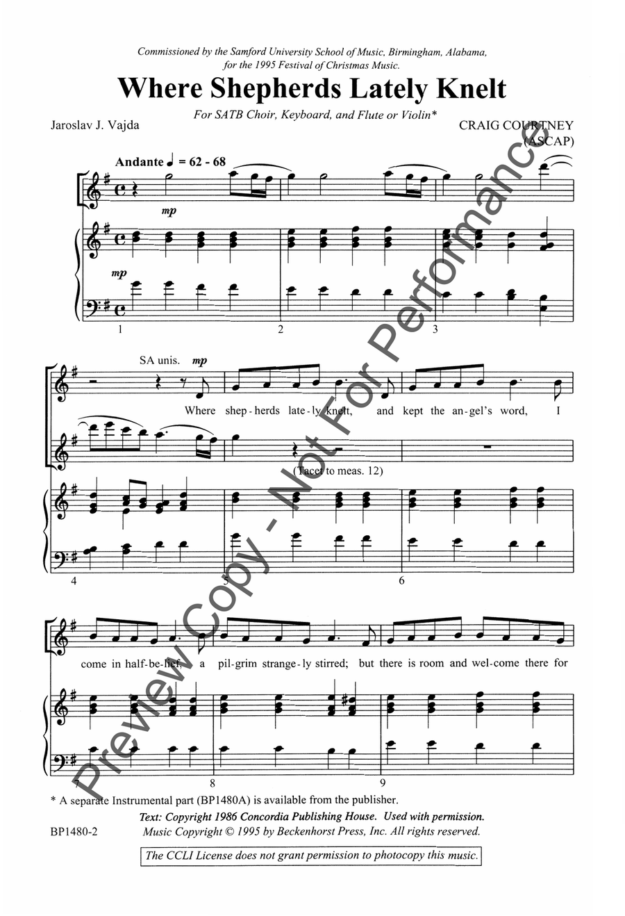 Where Shepherds Lately Knelt - SATB 4-Part scores gallery preview page 3