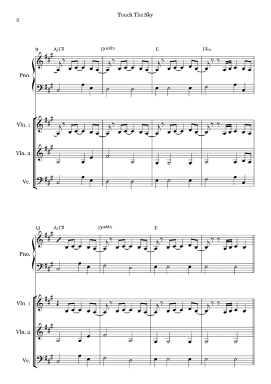 Touch The Sky Touch The Sky Small Ensemble scores gallery preview page 2