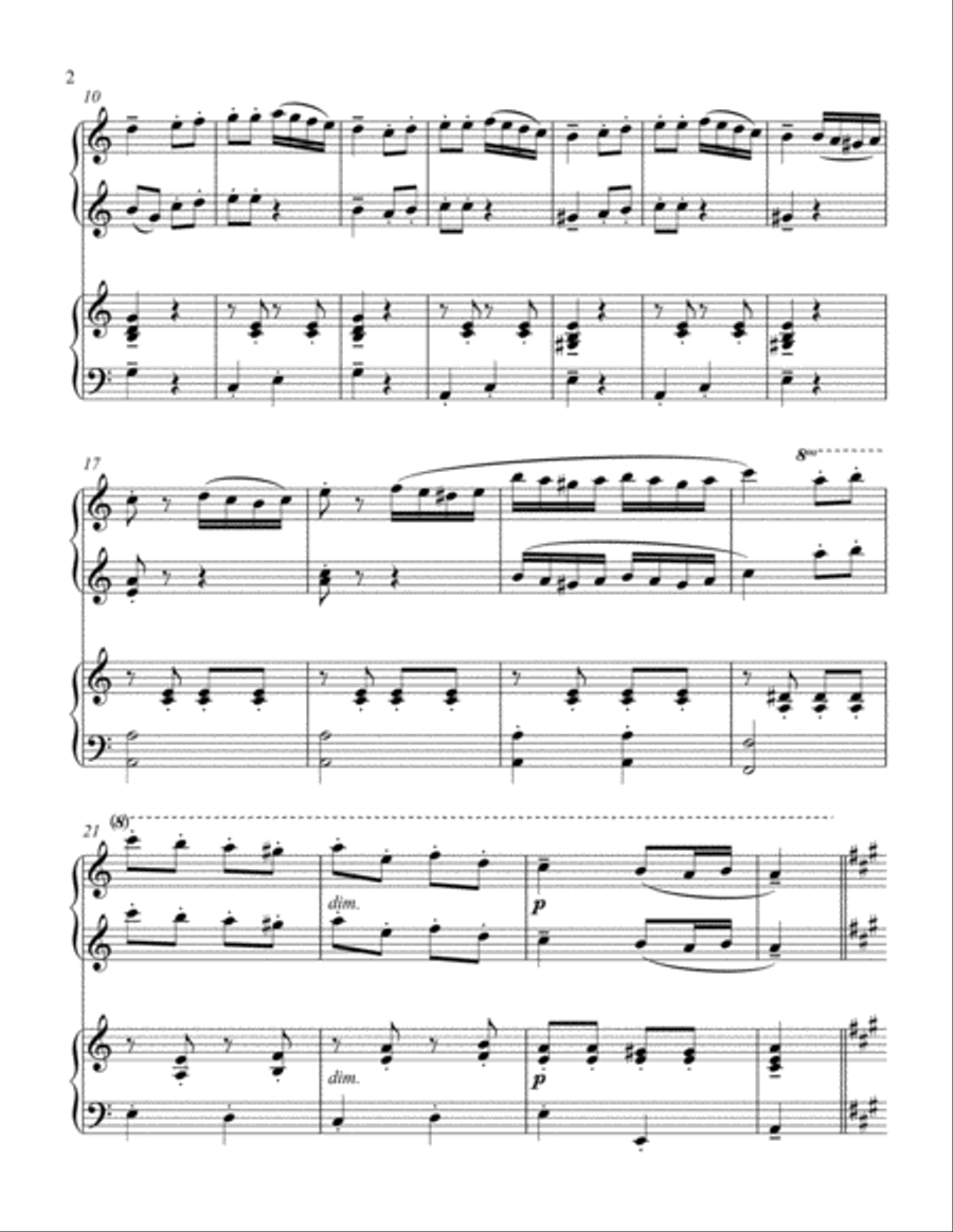 Turkish March (1 piano, 4 hand duet) 1 Piano, 4-Hands scores gallery preview page 3