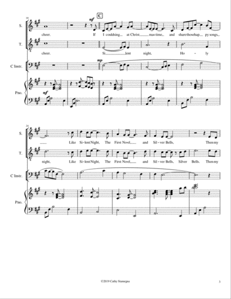 Together, Once Again, for Christmas (ST Duet, Optional C Instrument, Piano Accompaniment) Large Ensemble scores gallery preview page 4