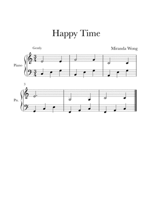 Happy Time - Easy Piano Solo in C Key