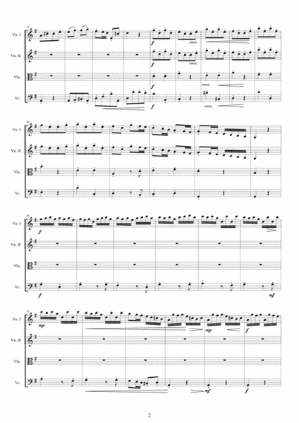 Vivaldi - Violin Concerto in G major RV 299 Op.7 No.8 for String Quartet image number null