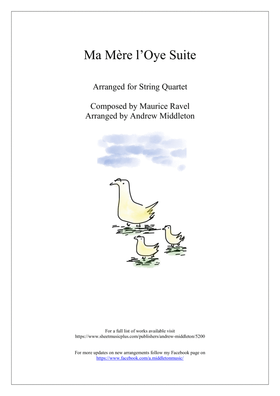 Ma Mère l’Oye Suite arranged for String Quartet String Quartet scores gallery preview page 1