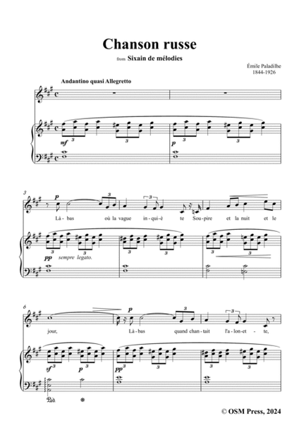 Paladilhe-Chanson russe,in f sharp minor