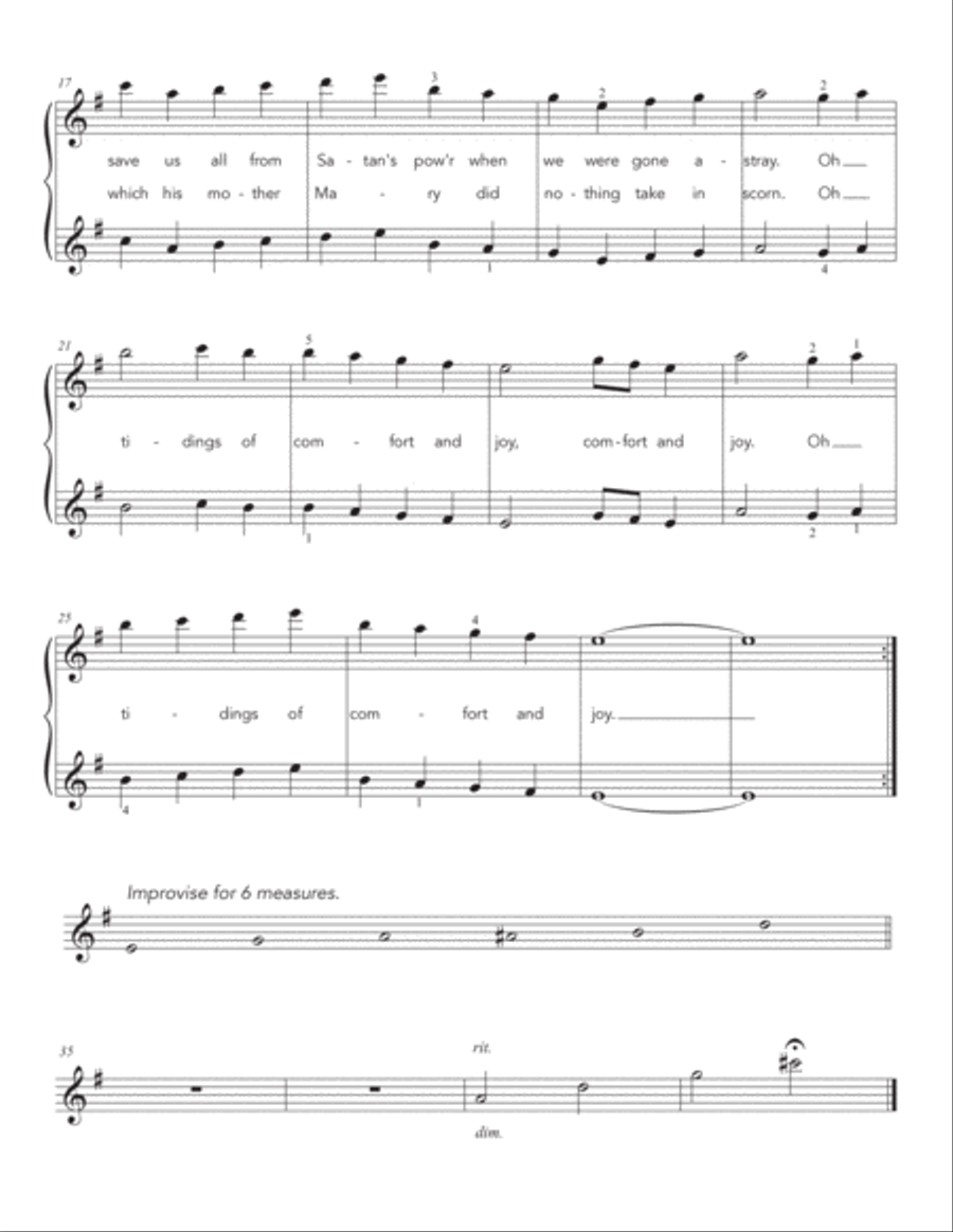 God Rest Ye Merry, Gentlemen (Brazilian jazz) Piano Method scores gallery preview page 3