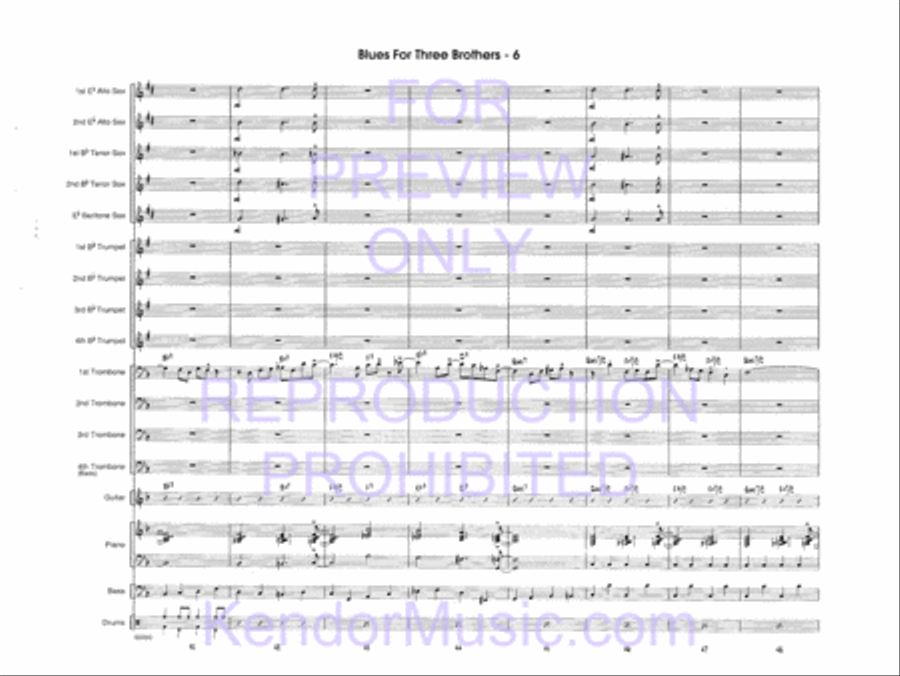 Blues For Three Brothers Jazz Ensemble scores gallery preview page 8
