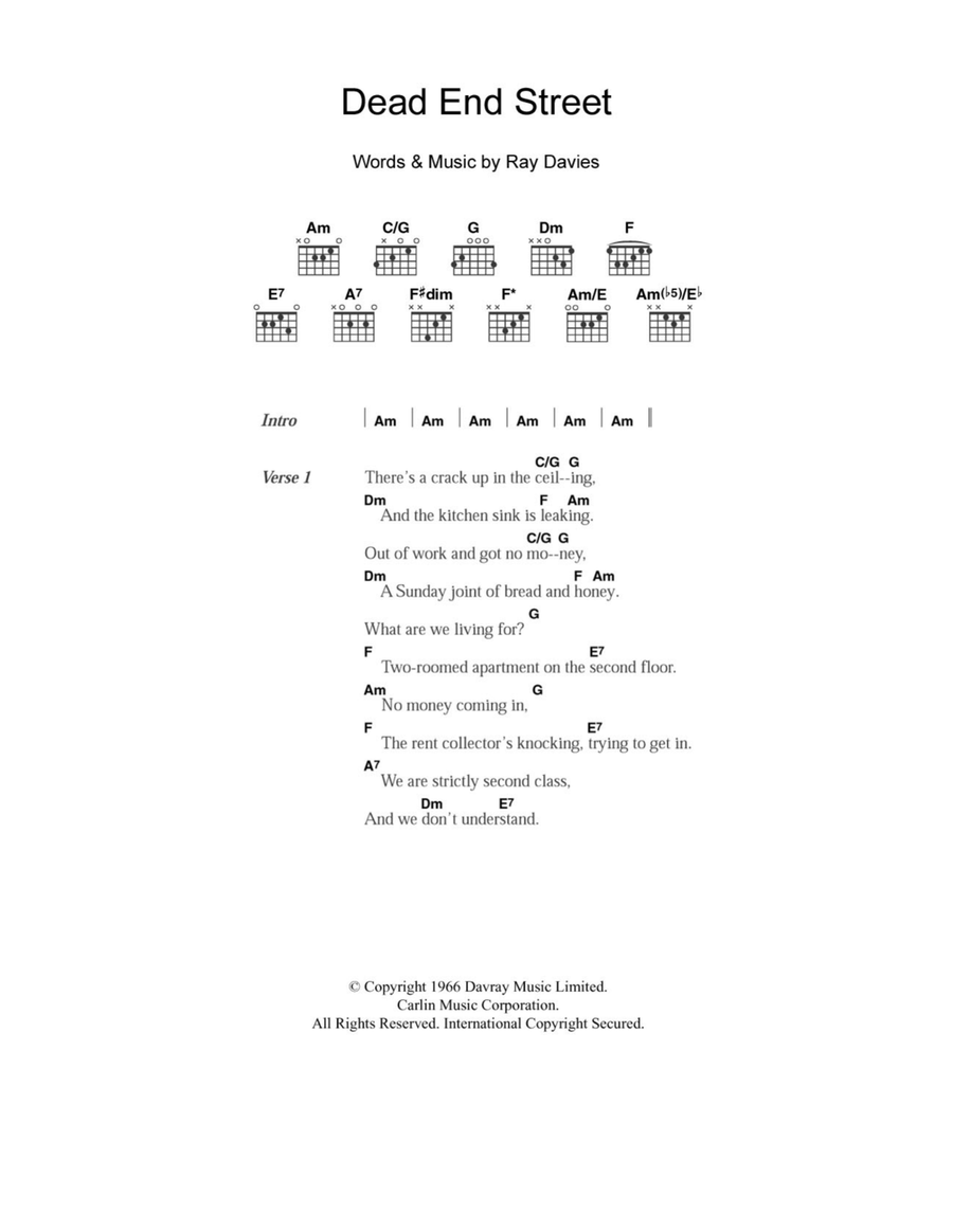 Dead End Street Acoustic Guitar scores gallery preview page 1