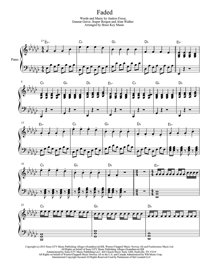 Faded Trumpet Solo scores gallery preview page 3