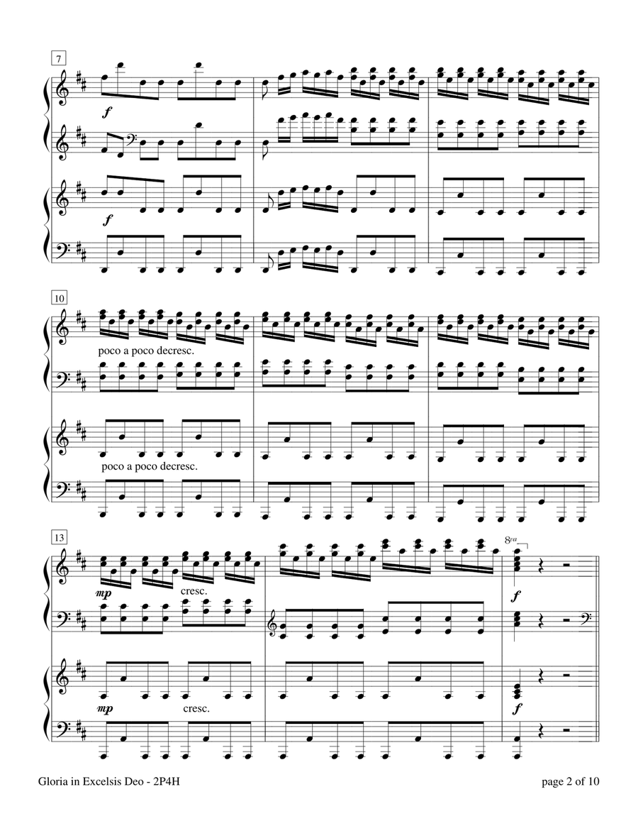 Gloria in Excelsis Deo (2 Pianos, 4 Hands)